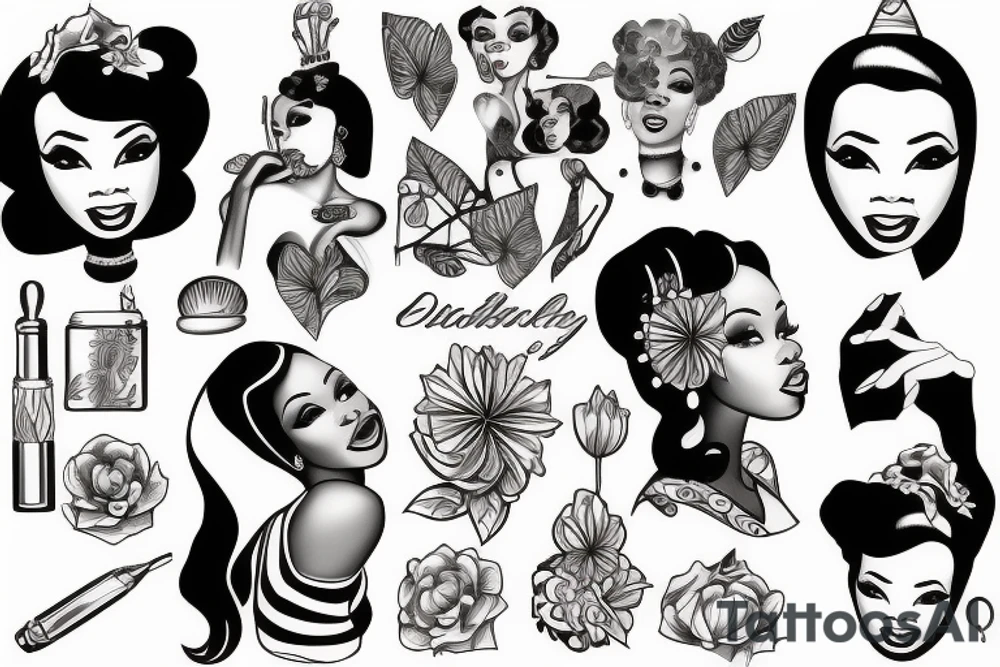 african american pinup girl tattoo idea