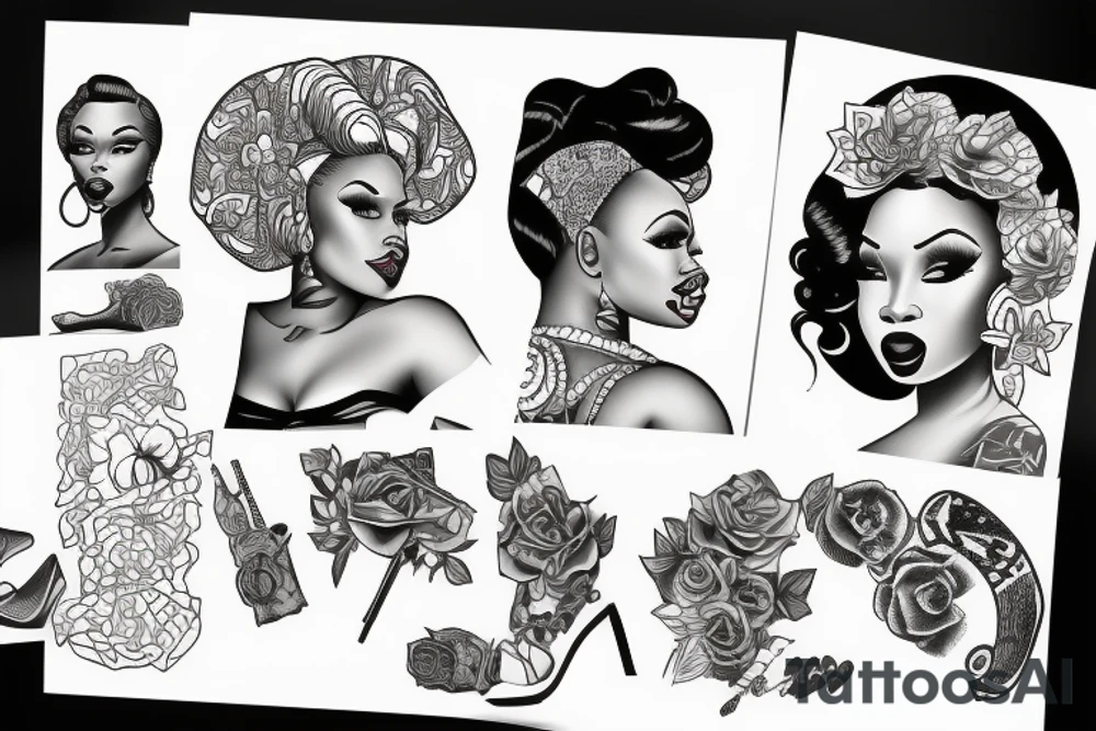 african american pinup girl tattoo idea