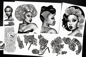 african american pinup girl tattoo idea