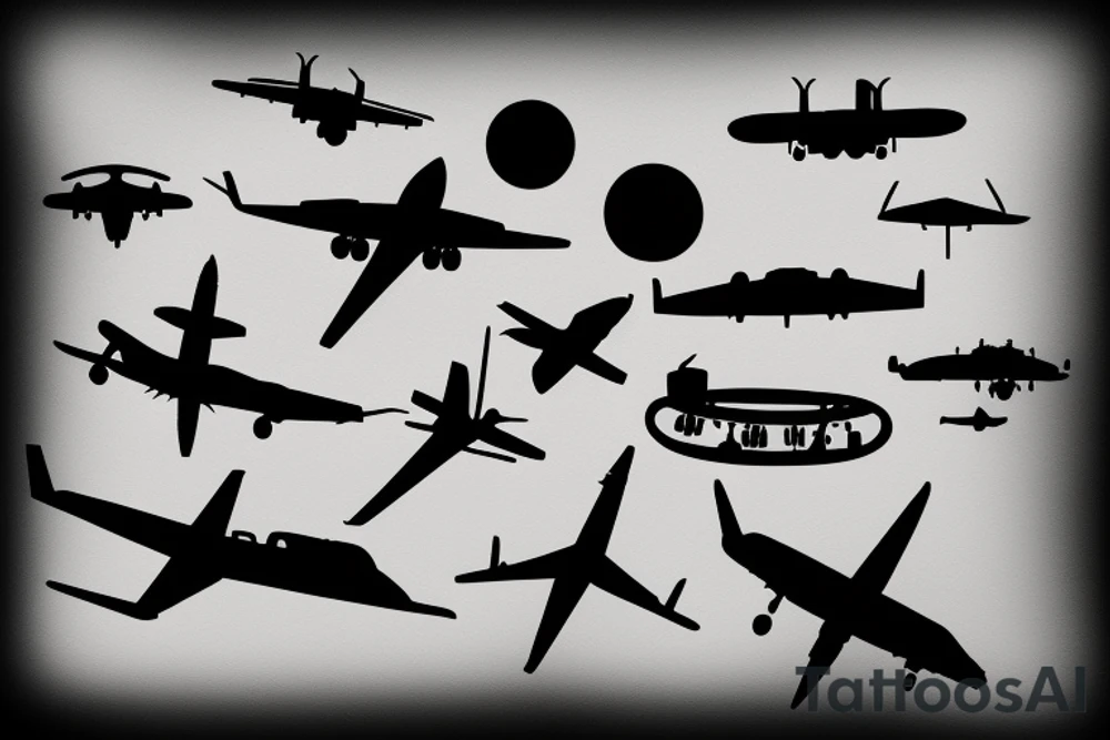 silhouette of a plane tattoo idea
