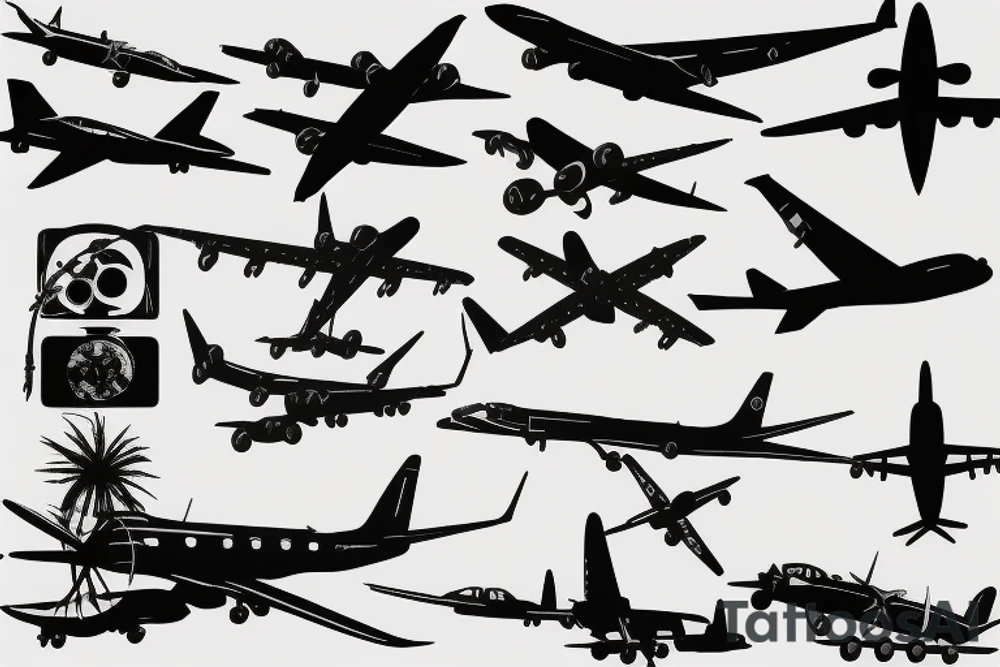 silhouette of a plane tattoo idea