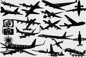 silhouette of a plane tattoo idea