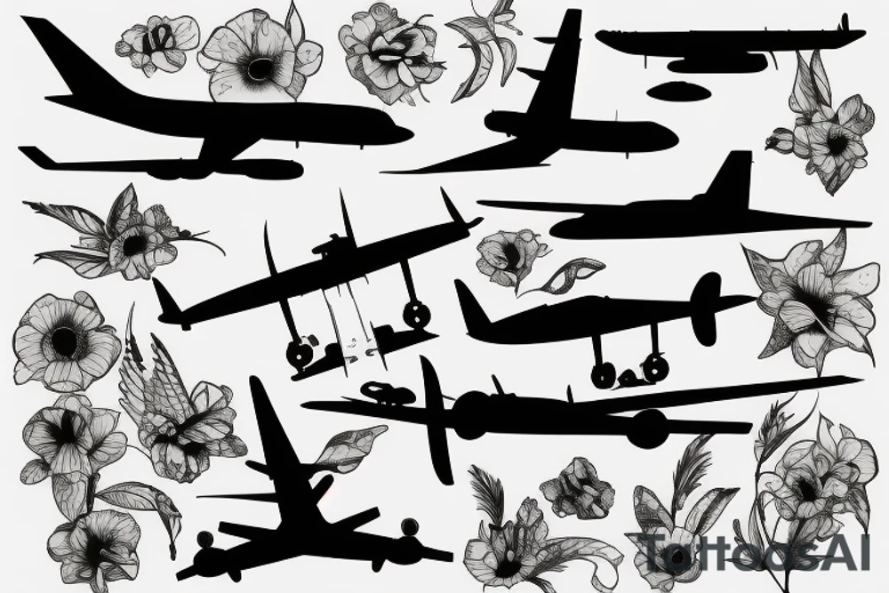 silhouette of a plane tattoo idea