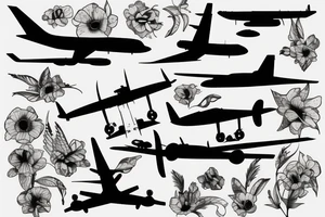silhouette of a plane tattoo idea