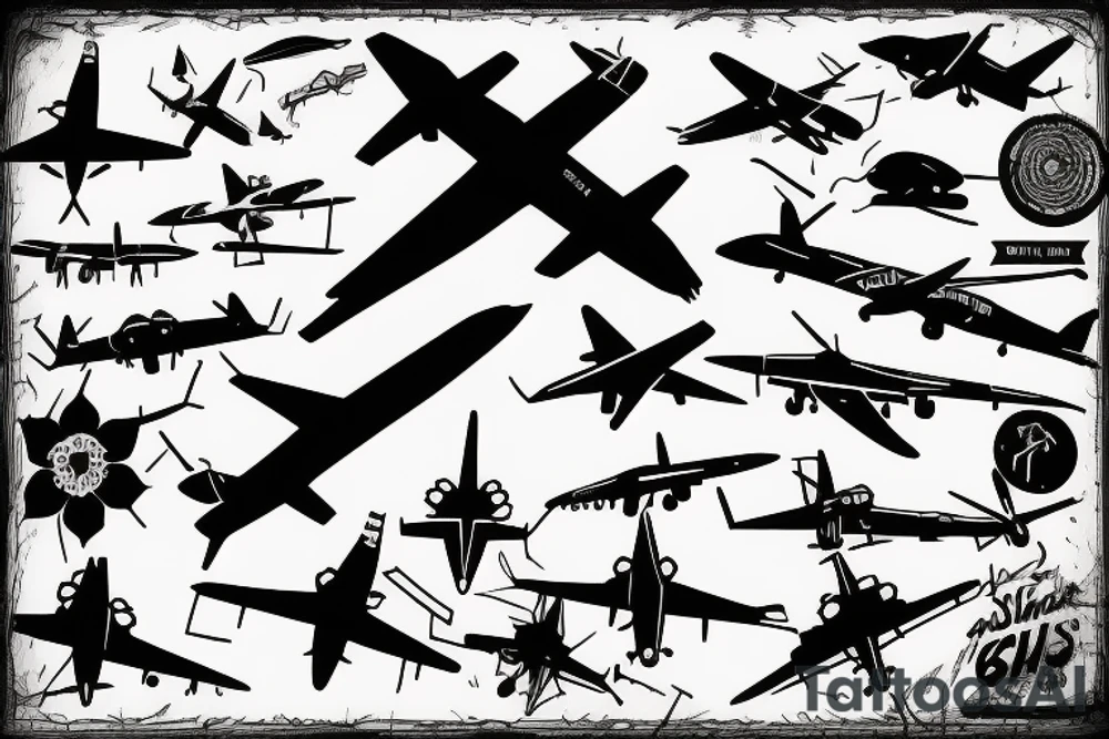 silhouette of a plane tattoo idea