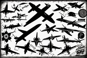 silhouette of a plane tattoo idea