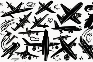 silhouette of a plane from below tattoo idea