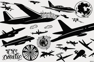 silhouette of a plane from below tattoo idea
