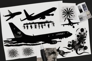 silhouette of a plane from below tattoo idea