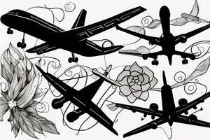 silhouette of a plane from below tattoo idea
