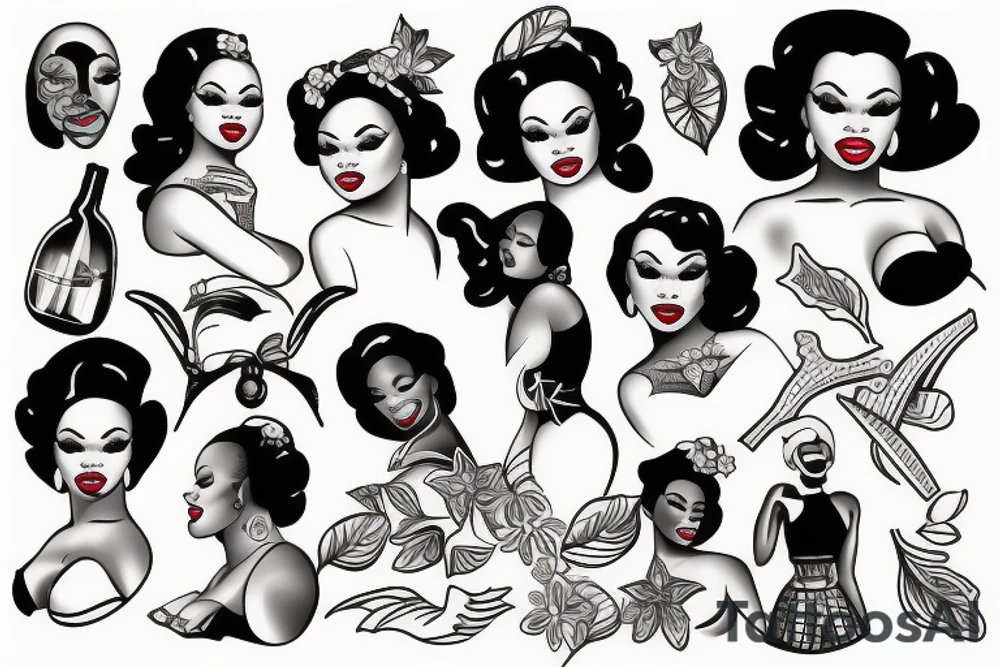 african american pinup girl tattoo idea