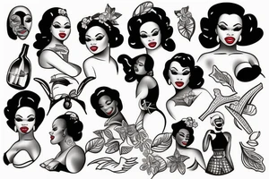 african american pinup girl tattoo idea