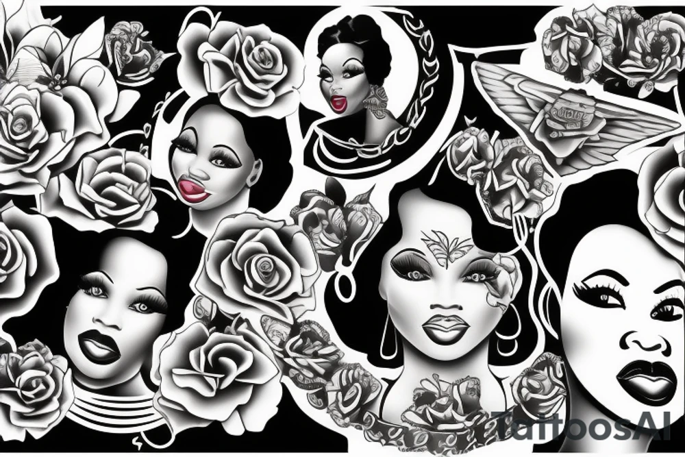 african american pinup girl tattoo idea