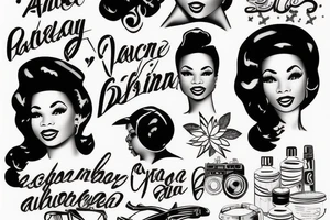 african american  navy pinup girl tattoo idea