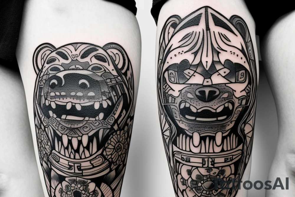 The face of a bear tattoo idea