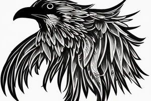 a raven covering a small bird with its wing tattoo tattoo idea