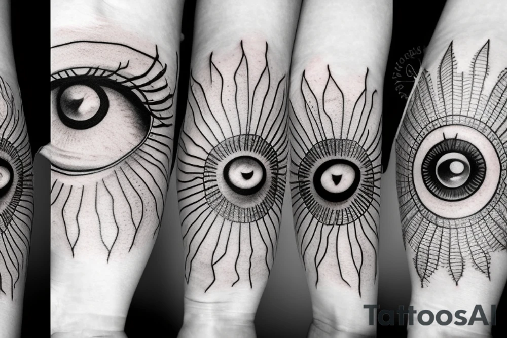 an eye like a sun tattoo idea
