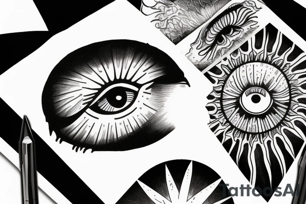 an eye like a sun tattoo idea