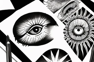 an eye like a sun tattoo idea