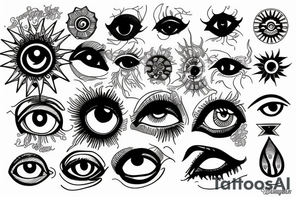 an eye like a sun tattoo idea