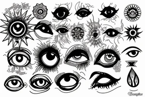 an eye like a sun tattoo idea