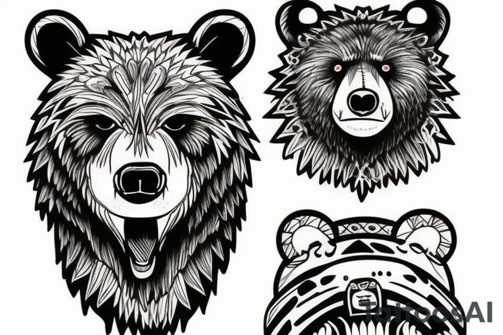 The face of a bear tattoo idea