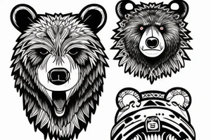 The face of a bear tattoo idea