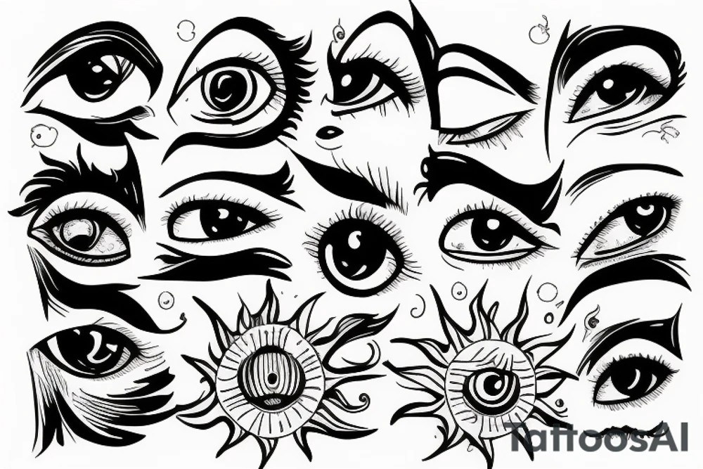 an eye like a sun tattoo idea