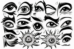 an eye like a sun tattoo idea