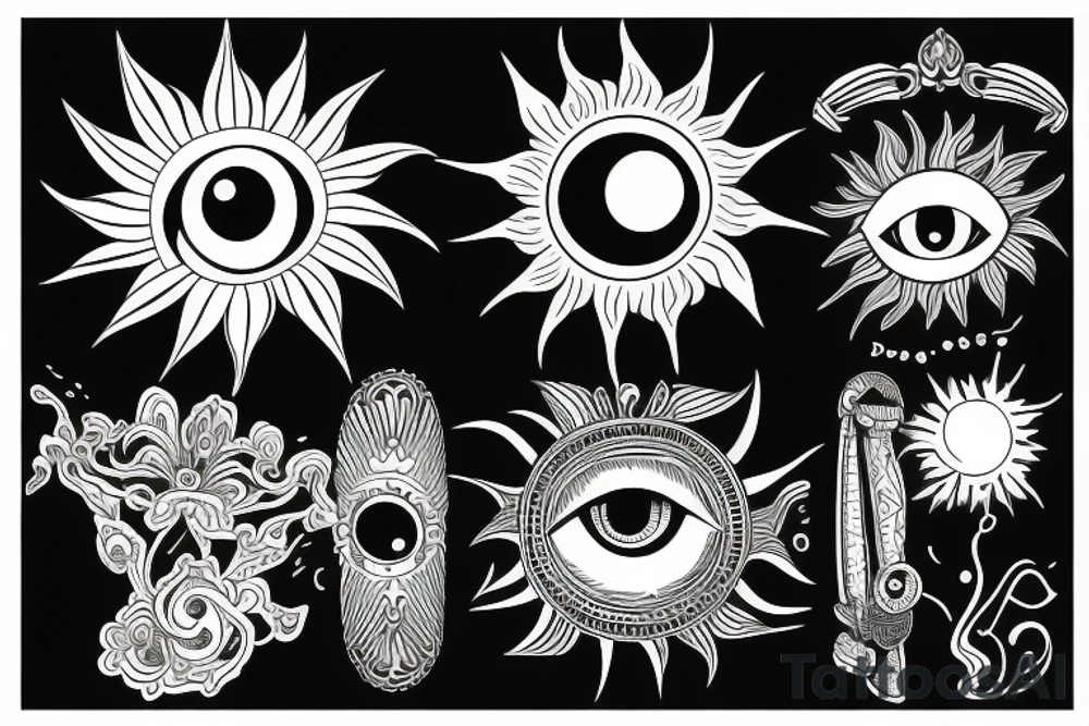 an eye like a sun tattoo idea
