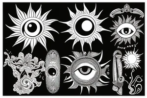 an eye like a sun tattoo idea
