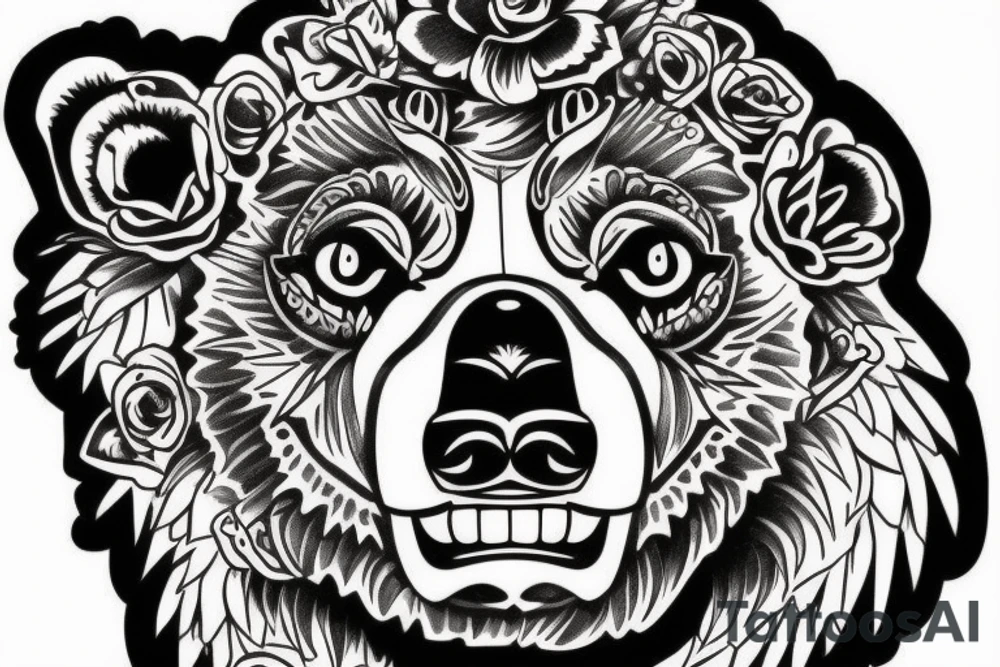 The face of a bear tattoo idea