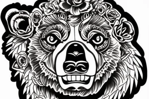 The face of a bear tattoo idea
