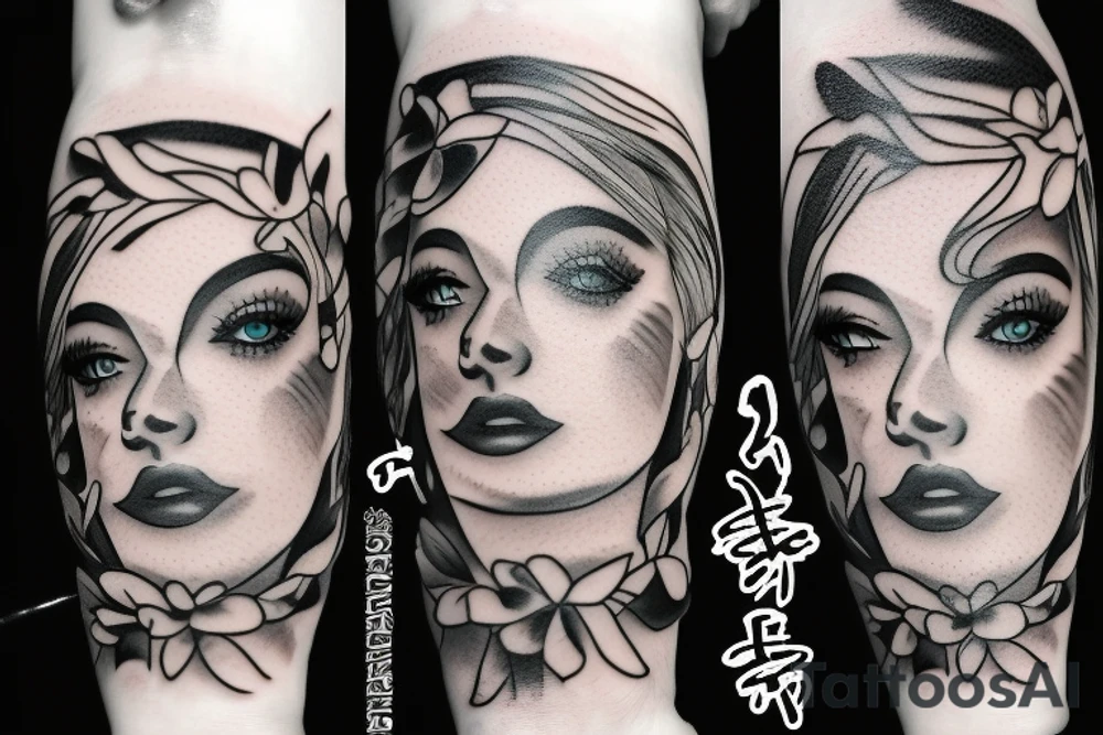 girls eyes tattoo idea