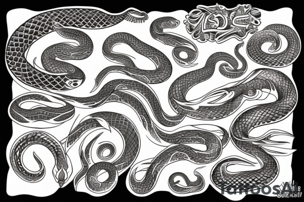 neo-traditional snake tattoo idea