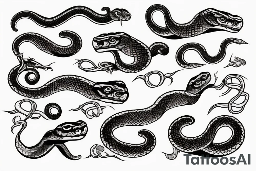 neo-traditional snake tattoo idea