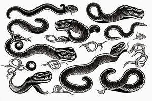 neo-traditional snake tattoo idea