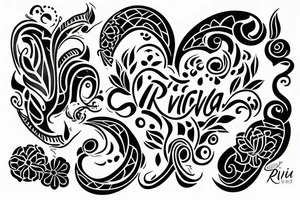 Design incorporating my wife and daughter name. Riva and Rashmi tattoo idea