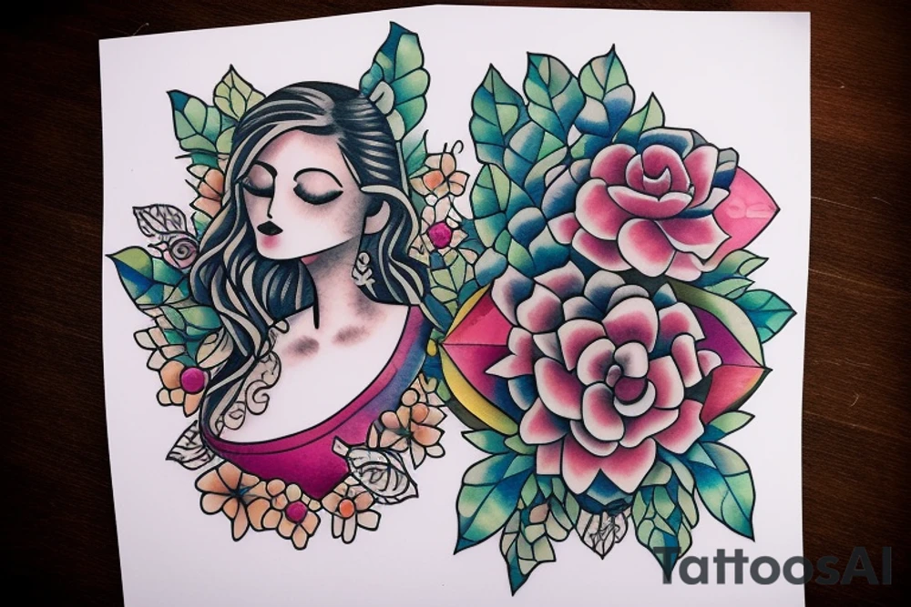 Design incorporating my wife and daughter name. Riva Rashmi tattoo idea