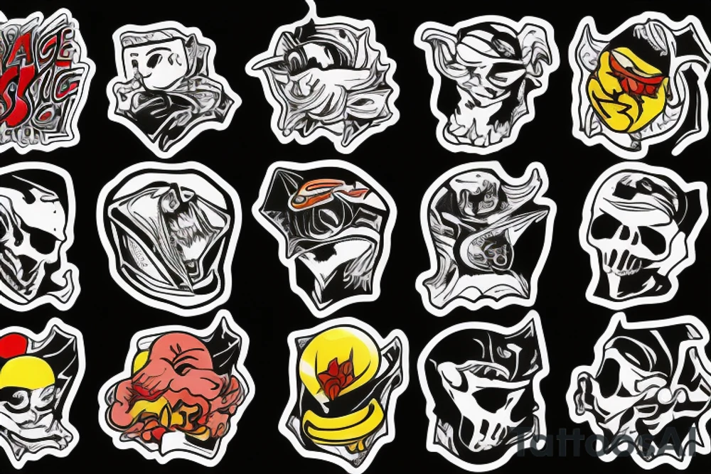 De strange riding a skate tattoo idea