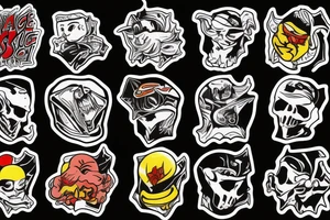 De strange riding a skate tattoo idea