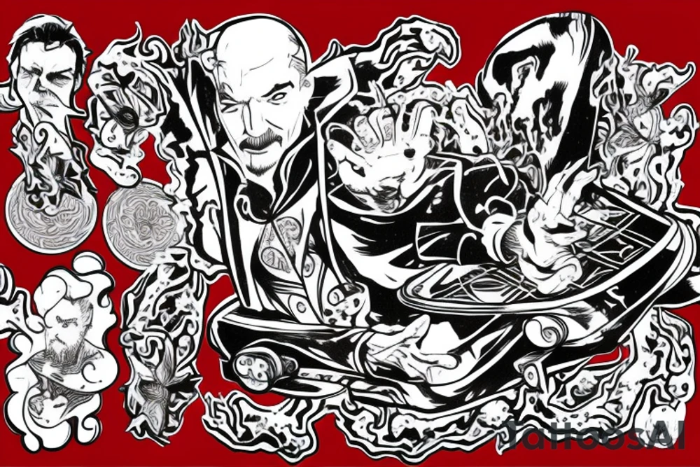 Dr strange on a skateboard tattoo idea