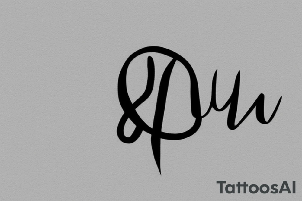 The name “Paula” incorporated into an infinity sign. Plain and simple. Minimalistic tattoo idea