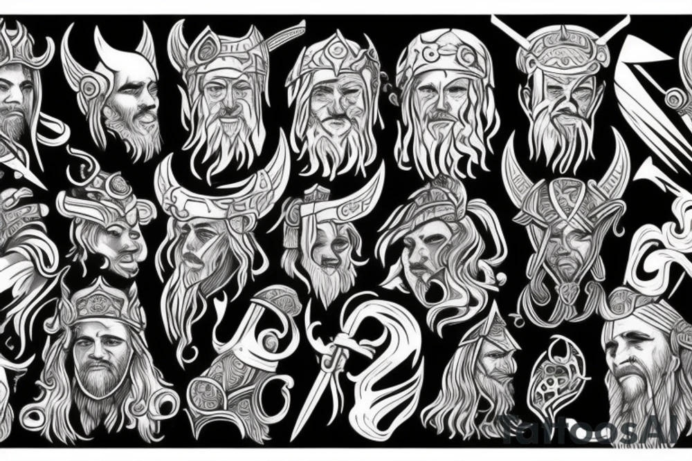 Viking gods riding into battle tattoo idea
