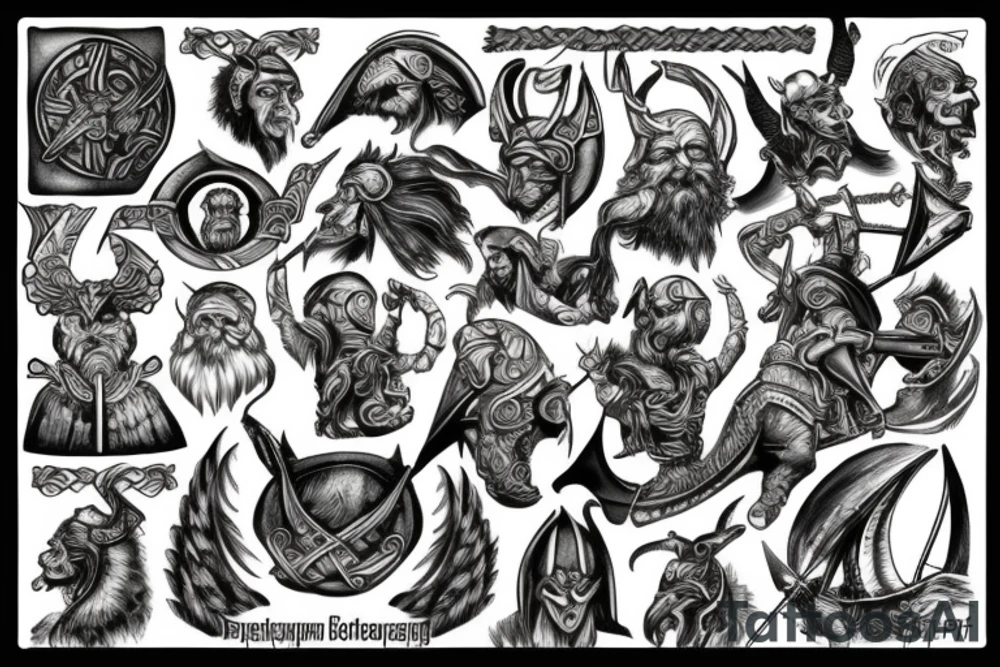 Viking gods riding into battle tattoo idea
