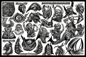 Viking gods riding into battle tattoo idea