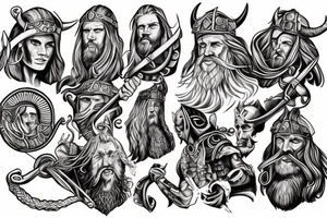Viking gods riding into battle full sleve tattoo idea