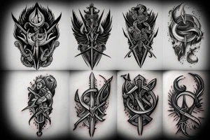 Sword with flames tattoo idea
