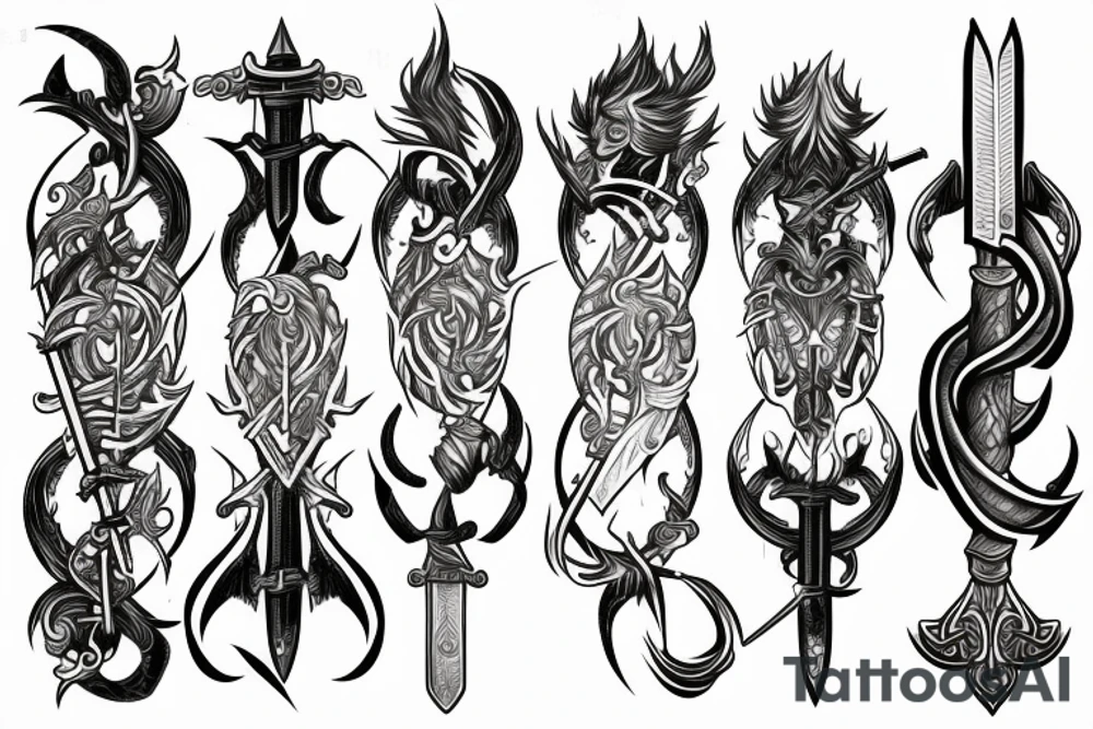 Sword with fire tattoo idea