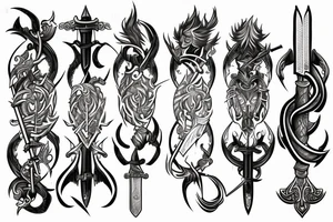 Sword with fire tattoo idea